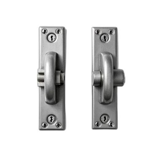 jewelry, 3d render, two, identical, metal, latches, shown, side transparent PNG cut-out