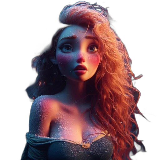dress, face, hair, crown, fantasy art, concept art, 3d render, photorealistic transparent PNG cut-out