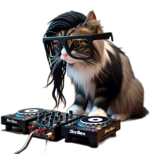 animal, creature, hair, staff, cyberpunk, vaporwave, amusing, photo transparent PNG cut-out