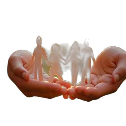 staff, 3d render, human, hands, paper, chain, family, sunlight transparent PNG cut-out