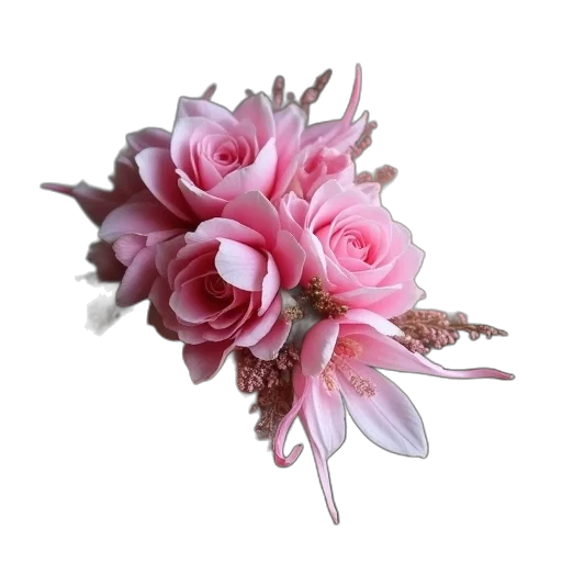 flower, crown, jewelry, staff, 3d render, photorealistic, pink, wrist transparent PNG cut-out