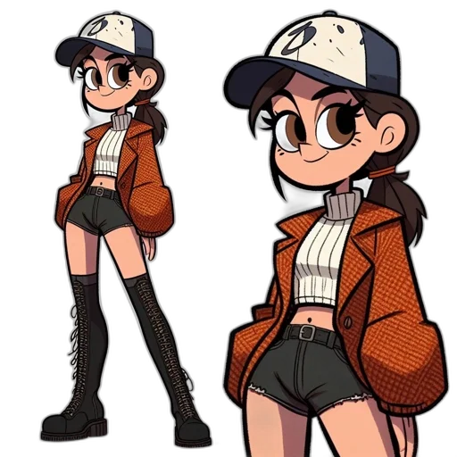 jacket, hat, creature, staff, cartoon, concept art, anime, pixel art transparent PNG cut-out