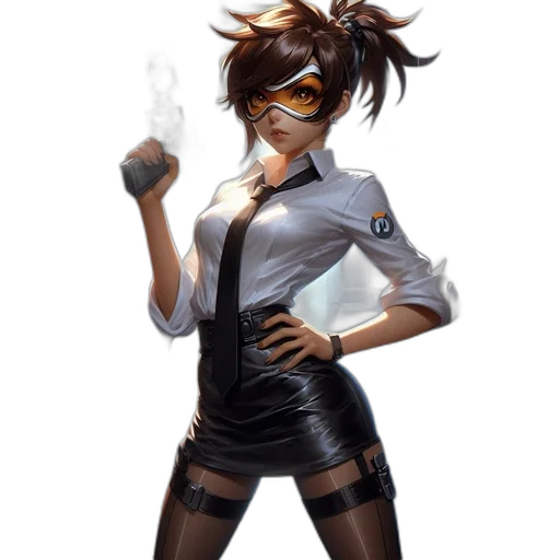 staff, mask, concept art, comic book art, fantasy art, cyberpunk, woman, dimly transparent PNG cut-out