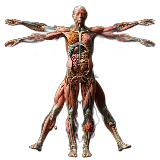 robot, concept art, intricately, detailed, anatomical, drawing, portrays, vitruvian-style transparent PNG cut-out