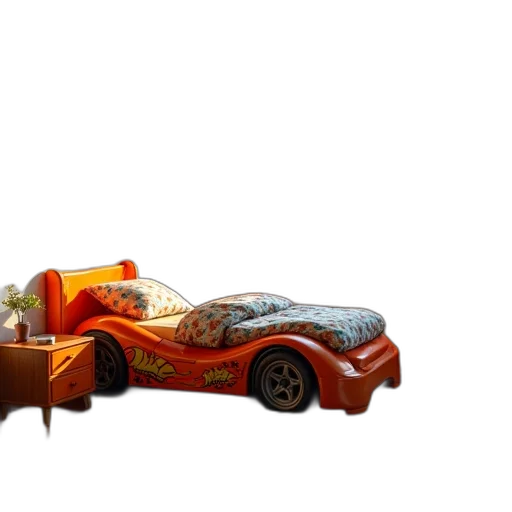 car, furniture, 3d render, concept art, photorealistic, fantasy art, fire, city street transparent PNG cut-out