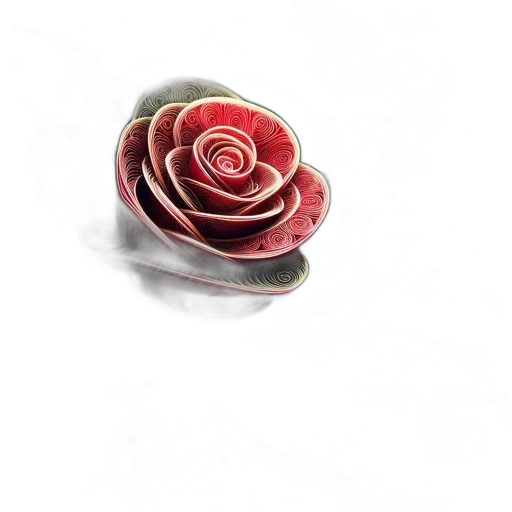 jewelry, flower, crown, hat, 3d render, photorealistic, red, intricately transparent PNG cut-out