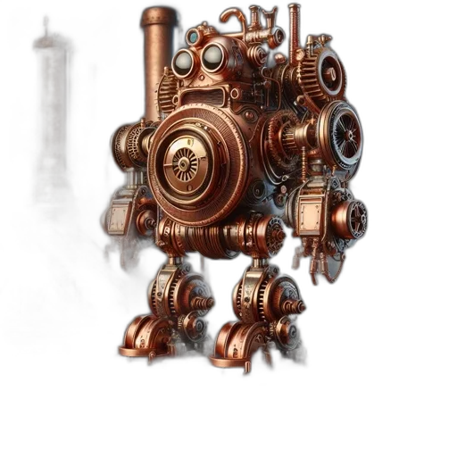 robot, weapon, jewelry, concept art, 3d render, fantasy art, photorealistic, steampunk-styled transparent PNG cut-out