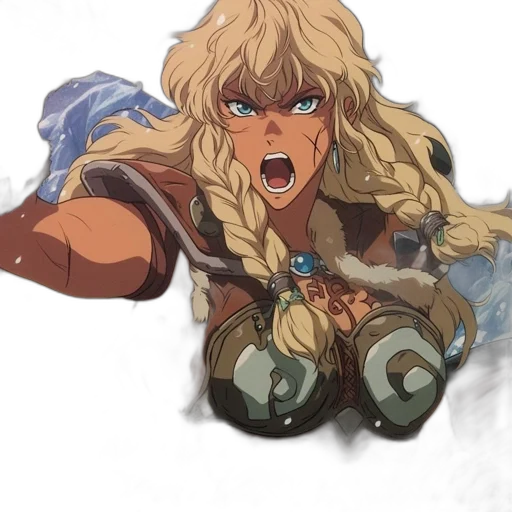 weapon, sword, dragon, hair, anime, concept art, fantasy art, comic book art transparent PNG cut-out