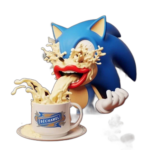 food, creature, 3d render, concept art, sonic, hedgehog-inspired, figure, enjoys transparent PNG cut-out