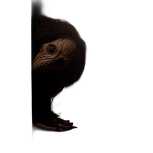 creature, hair, animal, face, concept art, photorealistic, 3d render, dark transparent PNG cut-out