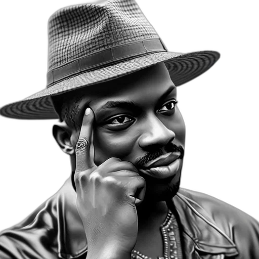 hat, face, photorealistic, pencil sketch, cartoon, comic book art, man, dark transparent PNG cut-out