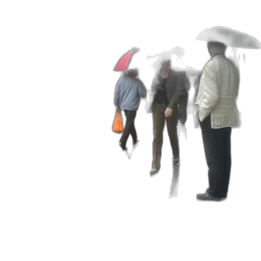 umbrella, jacket, staff, hat, 3d render, photorealistic, concept art, rain transparent PNG cut-out