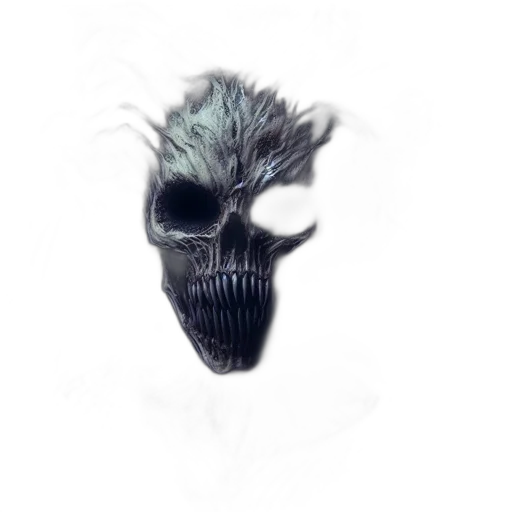 mask, face, creature, hair, concept art, fantasy art, 3d render, photorealistic transparent PNG cut-out