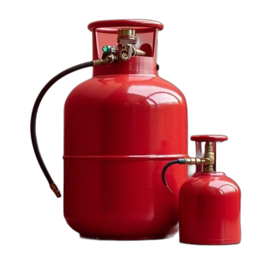 bottle, 3d render, red, gas transparent PNG cut-out