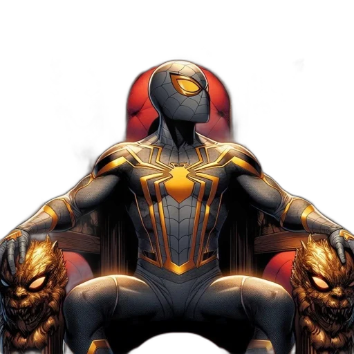 robot, mask, jewelry, crown, comic book art, concept art, 3d render, golden transparent PNG cut-out