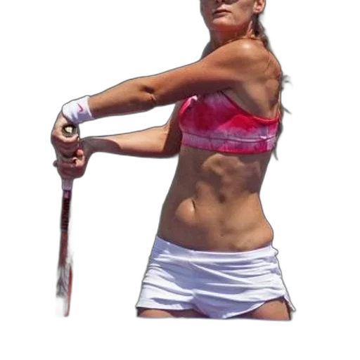 staff, sword, photorealistic, female, tennis, player, pink, white transparent PNG cut-out