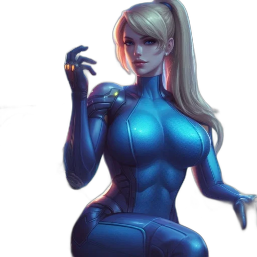 robot, dress, concept art, comic book art, fantasy art, cyberpunk, blue, woman transparent PNG cut-out
