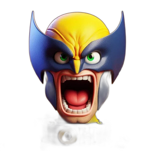 mask, face, 3d render, concept art, photorealistic, comic book art, fierce, 3d-rendered transparent PNG cut-out