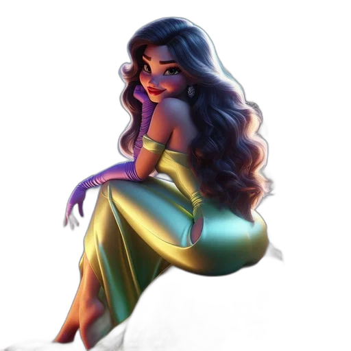 dress, hair, concept art, fantasy art, cartoon, comic book art, golden, woman transparent PNG cut-out