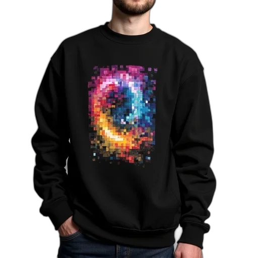 jacket, hair, dress, pixel art, vaporwave, cyberpunk, 3d render, outer space transparent PNG cut-out