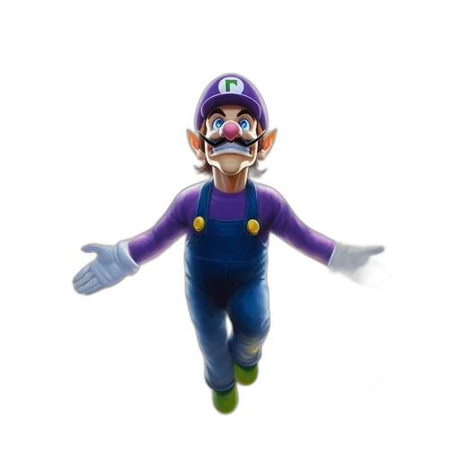 mask, creature, hat, animal, 3d render, concept art, waluigi, sporting transparent PNG cut-out