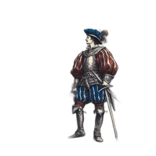 staff, sword, weapon, jacket, concept art, fantasy art, 3d render, watercolor transparent PNG cut-out