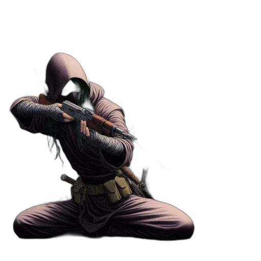 weapon, mask, staff, sword, concept art, 3d render, comic book art, pixel art transparent PNG cut-out