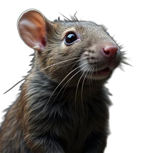 animal, creature, staff, face, photorealistic, 3d render, concept art, rat transparent PNG cut-out