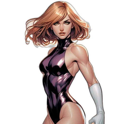 comic book art, concept art, cartoon, fantasy art, blonde-haired, dynamic, female, animated transparent PNG cut-out