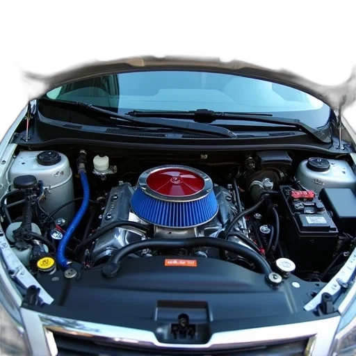 car, first, image, shows, underside, hood, revealing, engine transparent PNG cut-out