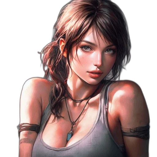 face, weapon, fantasy art, photorealistic, concept art, comic book art, earth tones, red transparent PNG cut-out