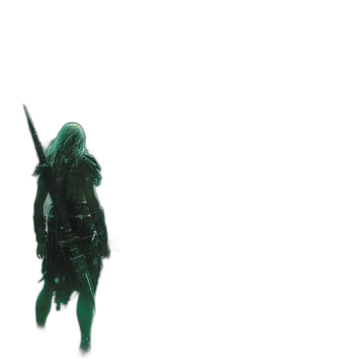 sword, creature, mask, staff, concept art, 3d render, pixel art, fantasy art transparent PNG cut-out