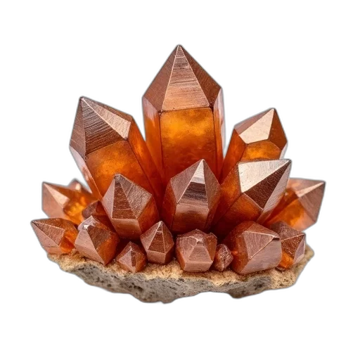 crown, jewelry, food, hat, 3d render, cluster, copper, crystals transparent PNG cut-out