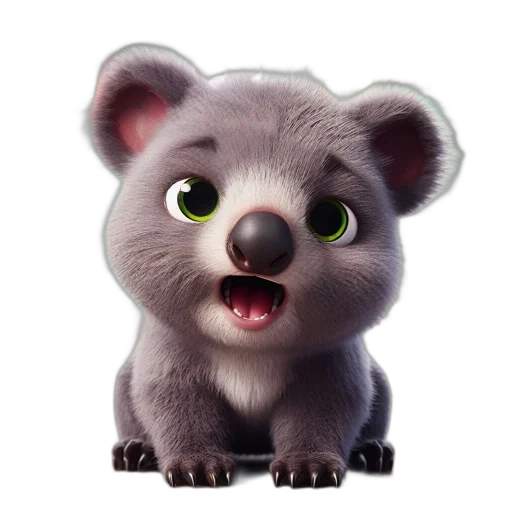 animal, creature, face, staff, 3d render, photorealistic, concept art, cartoon transparent PNG cut-out