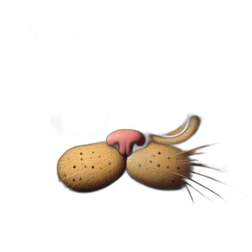 food, hat, animal, hair, concept art, photorealistic, 3d render, close-up transparent PNG cut-out