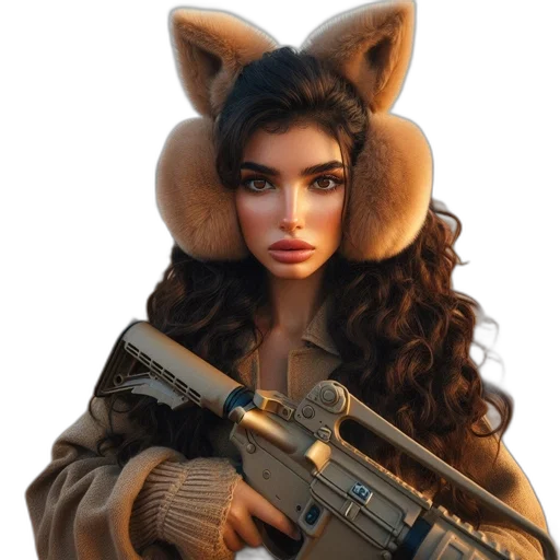 weapon, animal, staff, hat, concept art, fantasy art, photorealistic, 3d render transparent PNG cut-out