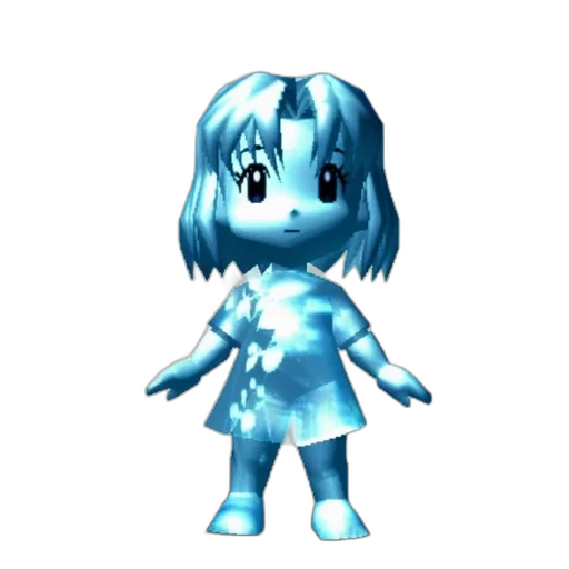dress, creature, robot, staff, pixel art, 3d render, concept art, vaporwave transparent PNG cut-out