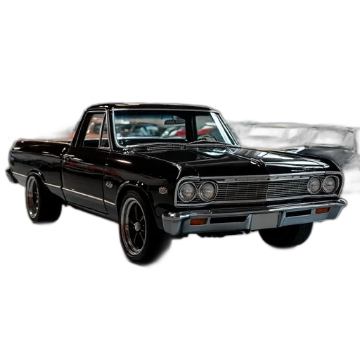 car, photorealistic, concept art, 3d render, black, 1965, chevrolet, caprifle transparent PNG cut-out