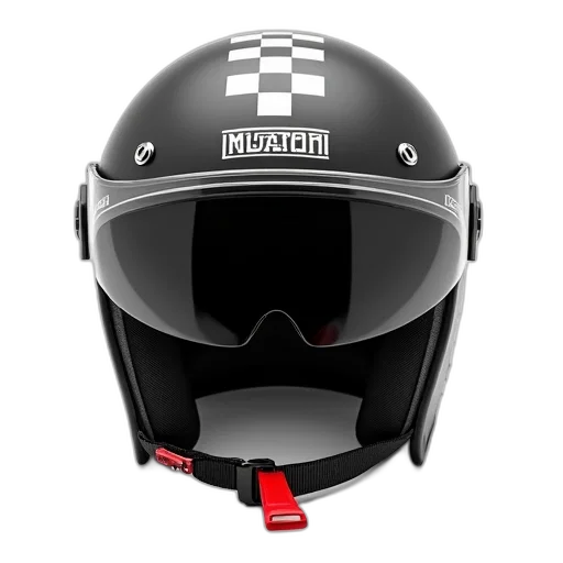 hat, photorealistic, 3d render, black, motorcycle, helmet, checkered, pattern transparent PNG cut-out