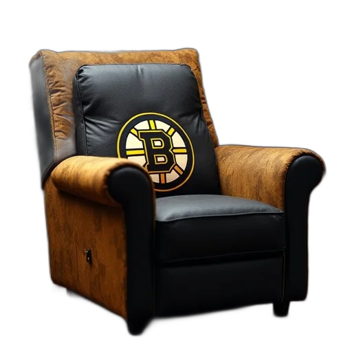 furniture, 3d render, nhl, home, team, recliner, boston, bruins transparent PNG cut-out