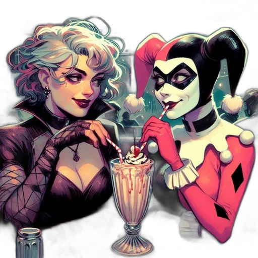 comic book art, concept art, cartoon, pixel art, neon lights, two, female, characters transparent PNG cut-out