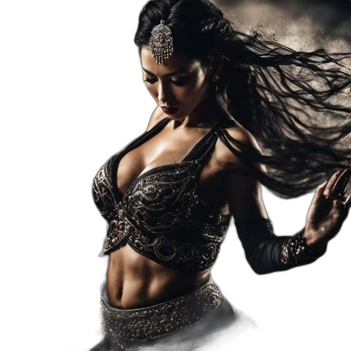 fantasy art, concept art, comic book art, photorealistic, woman, middle, eastern, north transparent PNG cut-out