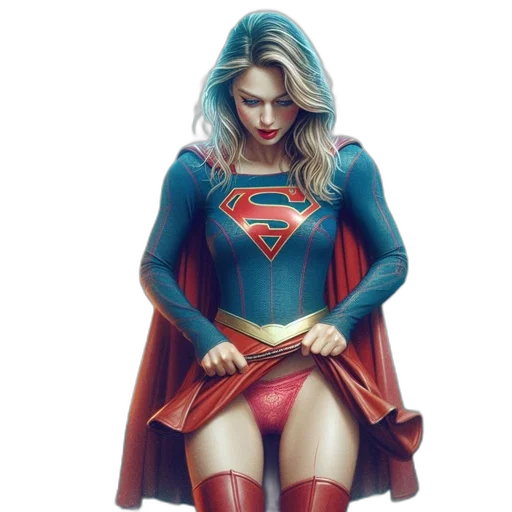 comic book art, concept art, fantasy art, photorealistic, female, character, resembling, supergirl transparent PNG cut-out