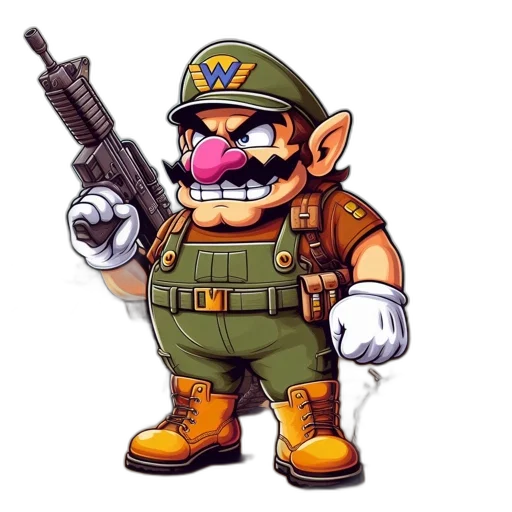 weapon, animal, pixel art, concept art, 3d render, comic book art, mario, iconic transparent PNG cut-out