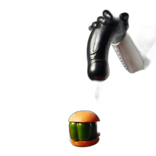 weapon, food, bottle, shoes, 3d render, concept art, photorealistic, outer space transparent PNG cut-out