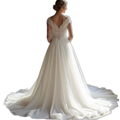 dress, photorealistic, line, princess, halt, sweep, train, chiffon transparent PNG cut-out