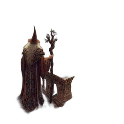 staff, crown, furniture, hair, concept art, 3d render, fantasy art, pixel art transparent PNG cut-out