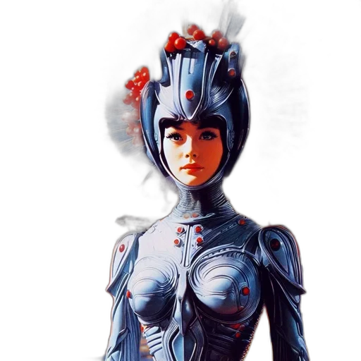 robot, dress, concept art, comic book art, 3d render, fantasy art, blue, futuristic transparent PNG cut-out