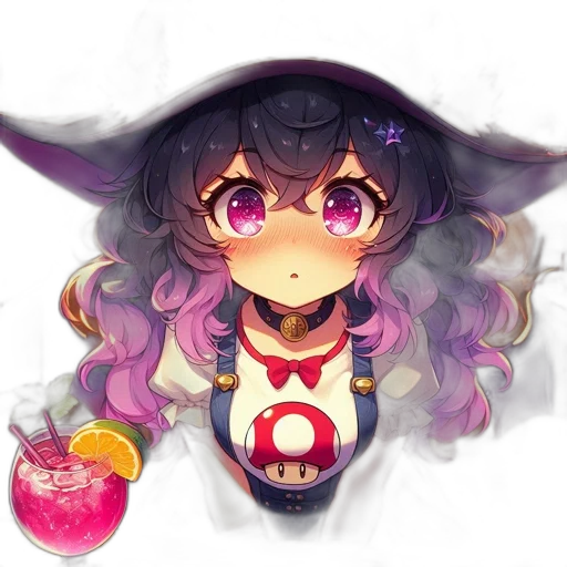 food, staff, hat, creature, anime, watercolor, pixel art, fantasy art transparent PNG cut-out