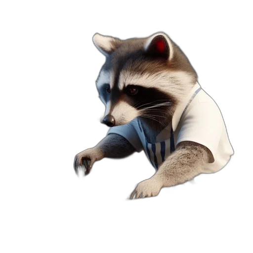 animal, creature, staff, concept art, 3d render, pixel art, photorealistic, raccoon transparent PNG cut-out